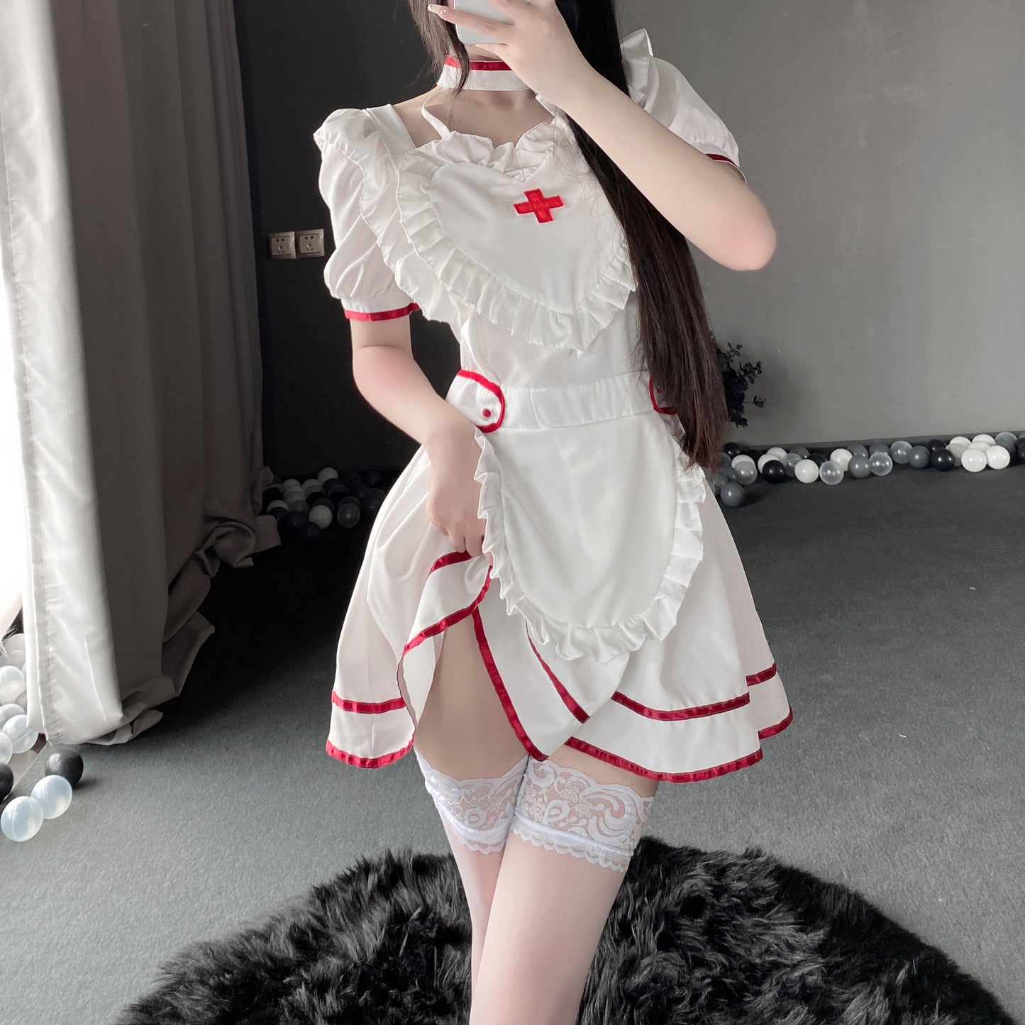 T-2537 Female nurse seduces plus-size uniform sexy pajamas passion set role play - Quusvik