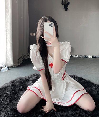 T-2537 Female nurse seduces plus-size uniform sexy pajamas passion set role play - Quusvik