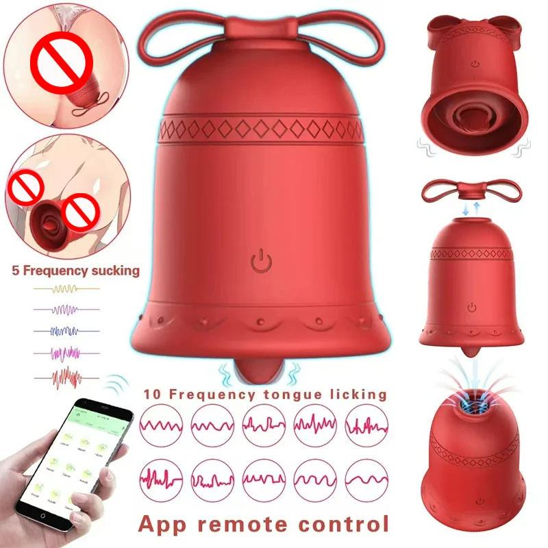 Quusvik- Christmas Tongue Licking Sucking Vibrator APP Controlled Clitoral Stimulator for Women