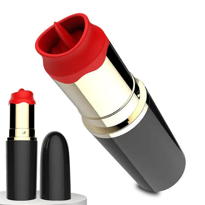 Quusvik-Women's lipstick massager vibrator tongue lipstick toy USB charging 8 mode mini - Quusvik