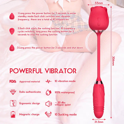 Quusvik-Rose 2nd generation female toy vibrator sucking licking sex device clitoris sucker - Quusvik
