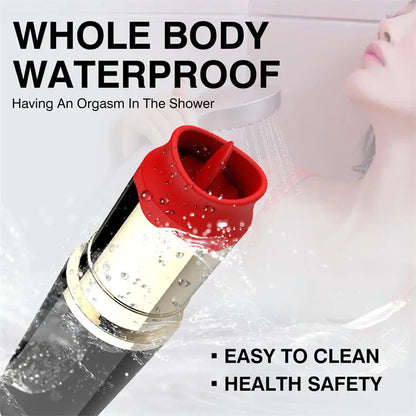 Quusvik-Women's lipstick massager vibrator tongue lipstick toy USB charging 8 mode mini - Quusvik