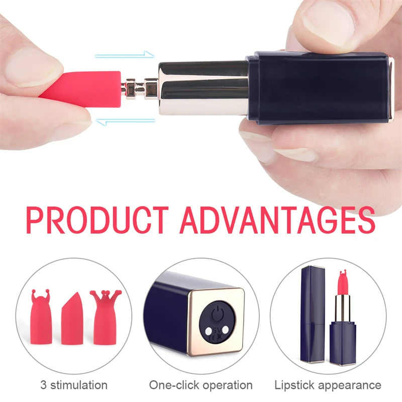 Quusvik- Mini Lipstick Vibrator Secret Bullet Masturbator Nipple Clitoris Stimulator