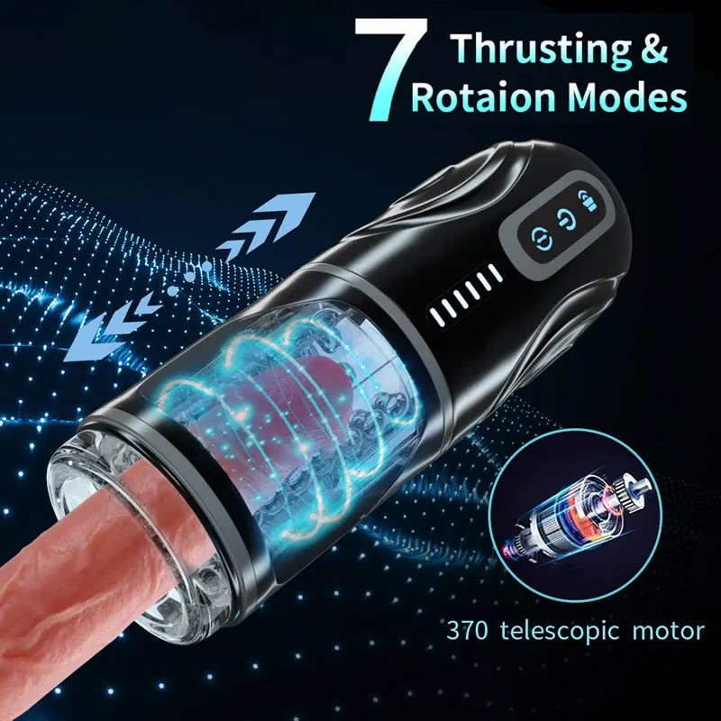 Quusvik Fully Automatic Male Masturbation Device with Rotating Telescopic Oral Sex Feature1