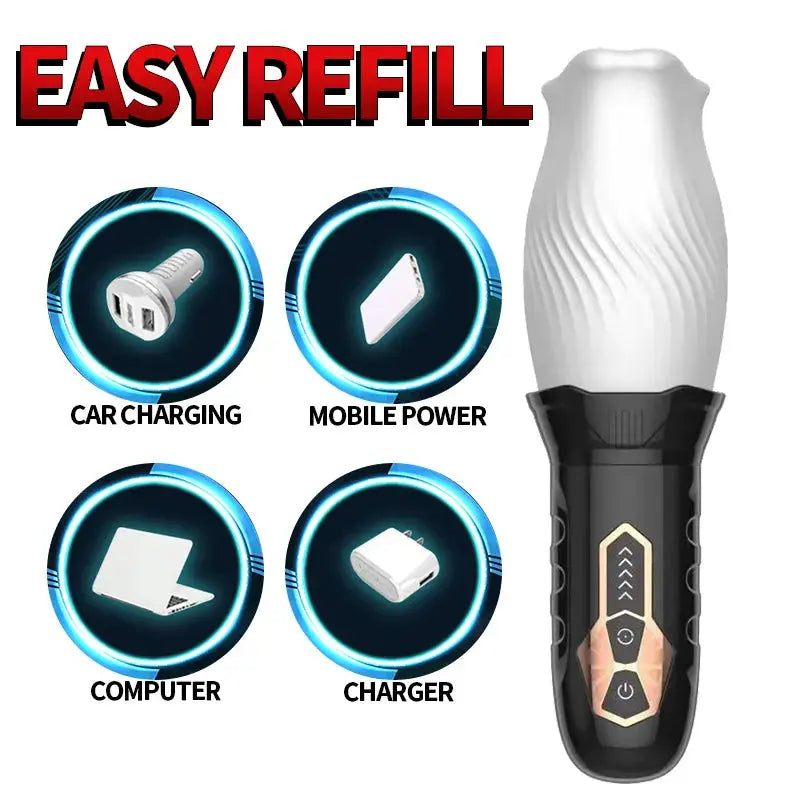 Quusvik Powerful Male Penis Masturbator Cup with Glans Stimulate Rotation Vibration0