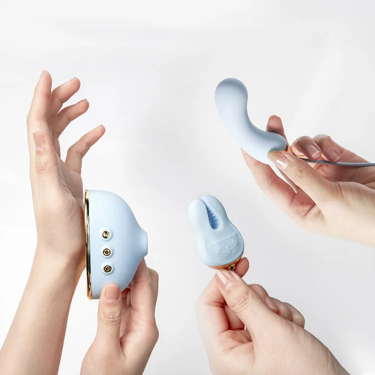 Quusvik- Sucking Vibrator Nipple Clamps Vibrating Clit Sucker For Women - Quusvik