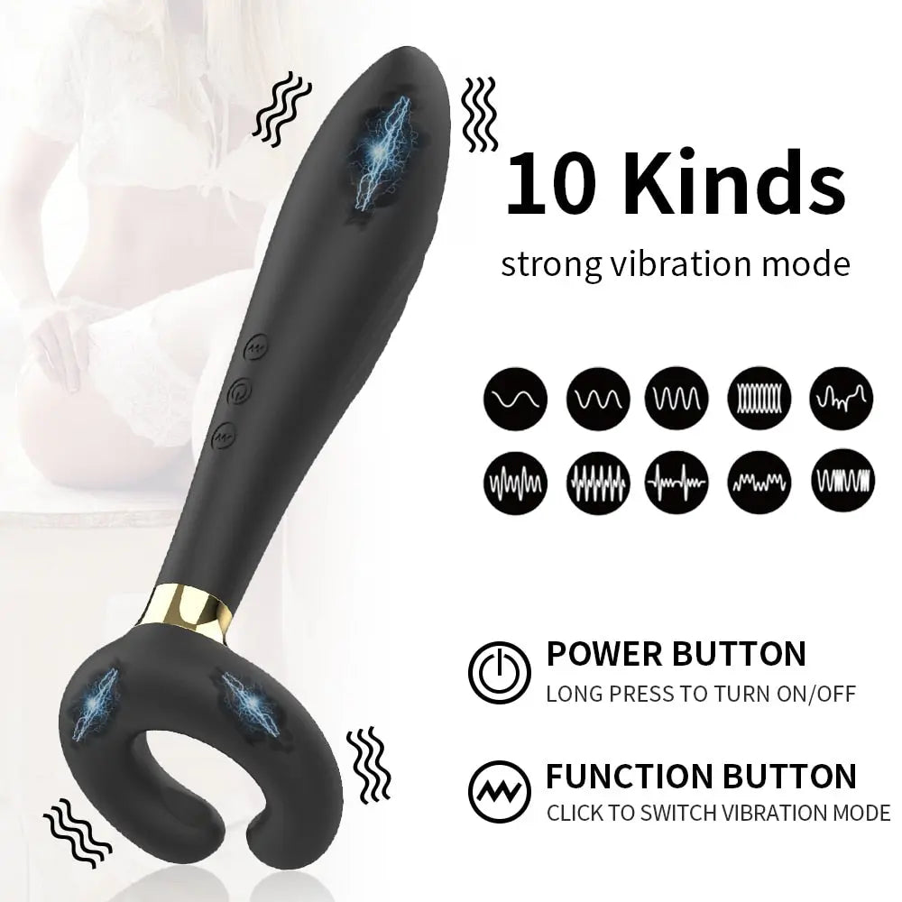 Quusvik-Penis Masturbator G Spot Vibrator Double Penetration Clit Clitoral Dildo - Quusvik