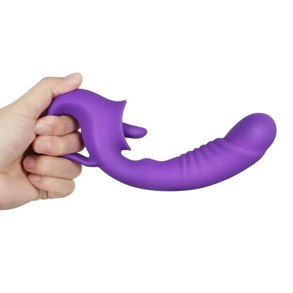 Quusvik 2 in 1 Tongue Licking Dildo Vibrator Women's Toy4