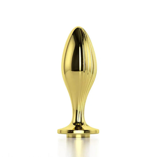 Quusvik metal butt plug with streamer design in gold for sexual wellness4