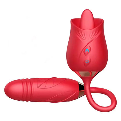Quusvik Rose Dildo Suction Vibrator with Clitoris Sucker and Stimulator Tongue Licking Feature8