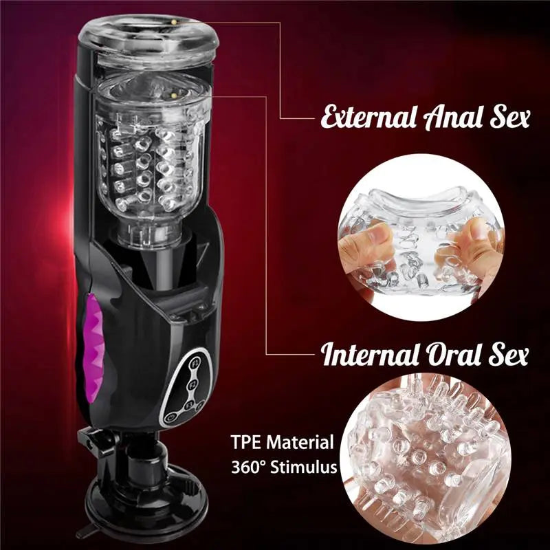 Quusvik Sucking Masturbation Cup with Telescoping Rotating Heating features for men1