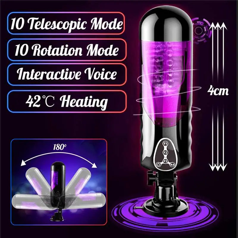 Quusvik Sucking Masturbation Cup with Telescoping Rotating Heating features for men5