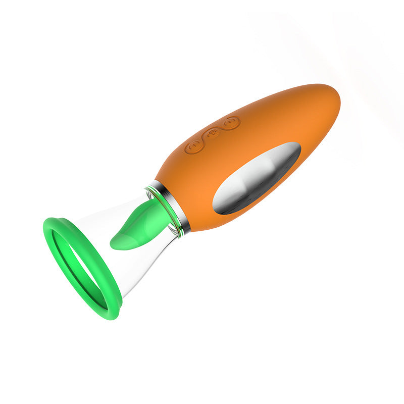 Quusvik- Carrot Vibrator Female Masturbator Vibration Av Automatic Heating Sucking Tongue Licker Pluggable - Quusvik