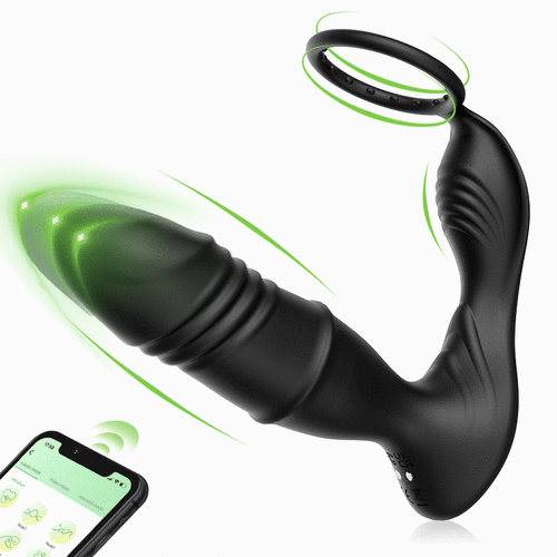 Quusvik Prostate Massager with Mason APP Controller, 9-Telescopic Vibration Modes, and Cock Rings1
