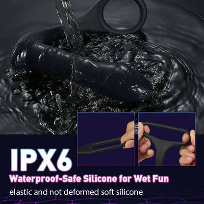 Quusvik - 10 Thrilling Vibration 3 Thrusting Silicone Remote Control Cock Ring Anal Vibrator Gay toy - Quusvik