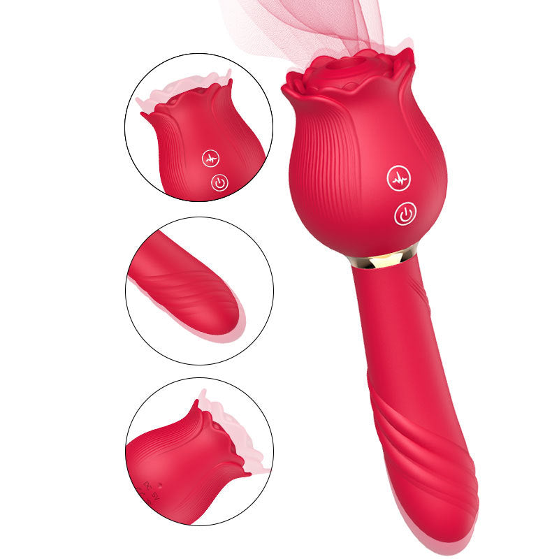 Lurevibe - Rose Shaker Sucking Jump Egg Adult Toy G-spot Masturbation Device for Women - Lurevibe