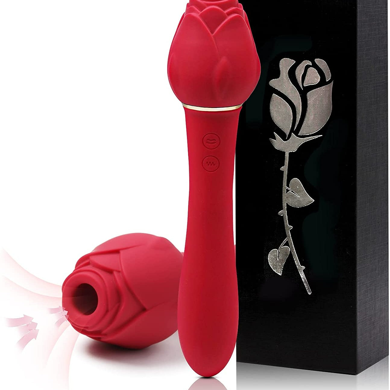 Quusvik- Rose Sucking G Spot Vibrator Clit Sucker Nipple Dildo Rabbit - Quusvik