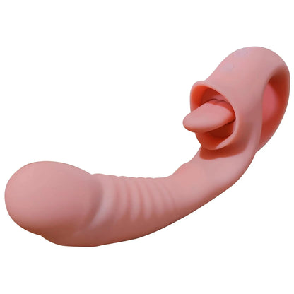 Quusvik 2 in 1 Tongue Licking Dildo Vibrator Women's Toy0