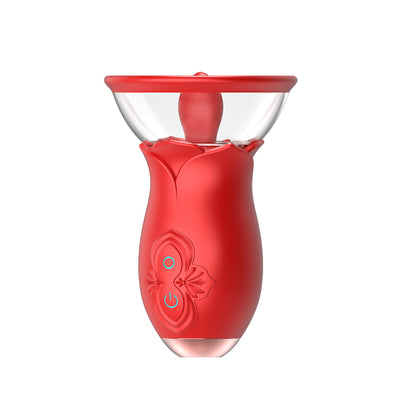 Quusvik- 2 In 1 Rose Tongue Licking Clitoris Vagina Sucker - Quusvik