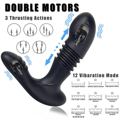 Quusvik Men's Retractable Prostate Anal Plug G-point Stick Vibrator for Gay0